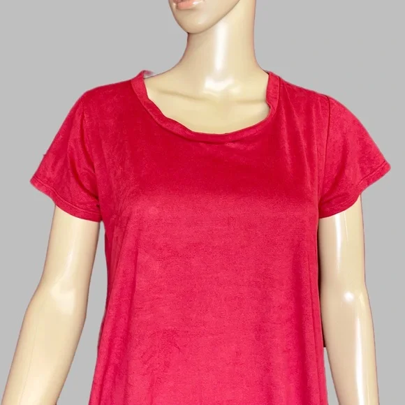 Living Doll Velour Stretch Neck Mini Dress Size Large - Picture 2 of 4